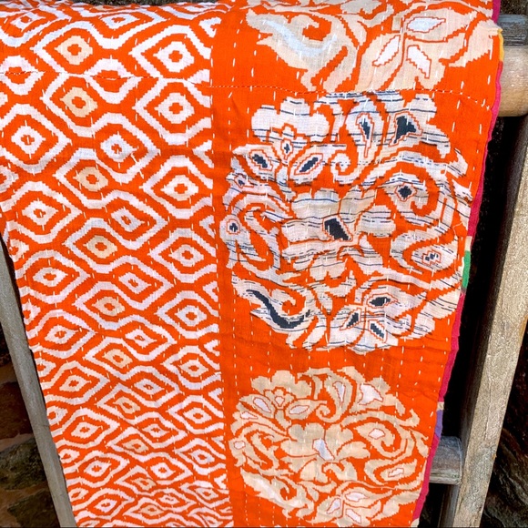 ✨VINTAGE BOHEMIAN KANTHA SARI 2 SIDED BL… - Picture 5 of 6